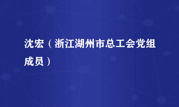 沈宏（浙江湖州市总工会党组成员）