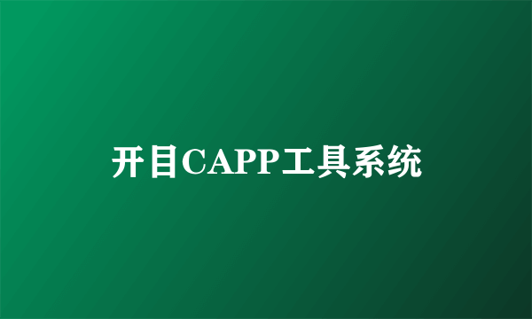 开目CAPP工具系统